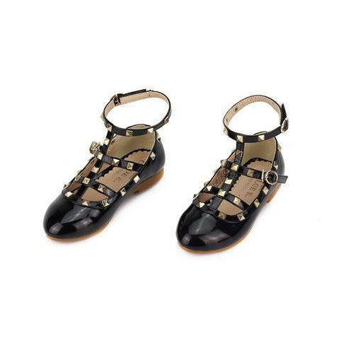 Chloe K Black Studded Anklewrap Valentino Flats